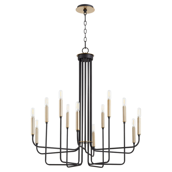 Quorum - 630-126980 - 12 Light Chandelier - Hope - Noir w/ Aged Brass