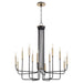 Quorum - 630-126980 - 12 Light Chandelier - Hope - Noir w/ Aged Brass