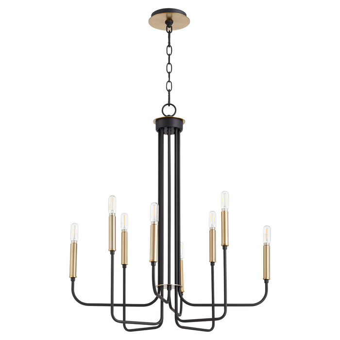Quorum - 630-8-6980 - Eight Light Chandelier - Hope - Noir w/ Aged Brass