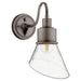 Quorum - 733-37 - One Light Wall Mount - Torrey - Weathered Zinc w/ Clear/Seeded