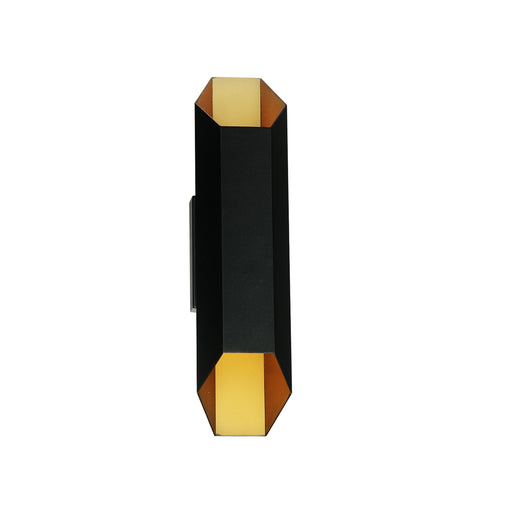 Justice Designs - NSH-4092W-MBBR - LED Outdoor Wall Sconce - No Shade Material - Matte Black w/ Brass