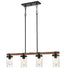 Millennium - 3824-MB/WG - Four Light Island Pendant - Taos - Matte Black/Wood Grain