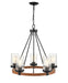 Millennium - 3825-MB/WG - Five Light Chandelier - Taos - Matte Black/Wood Grain