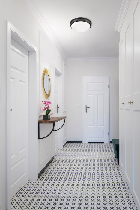 One Light Flushmount from the None collection in Matte Black finish