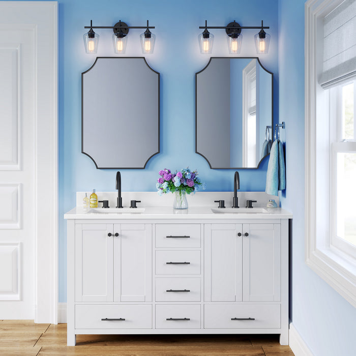 Three Light Vanity from the Ashford collection in Matte Black finish