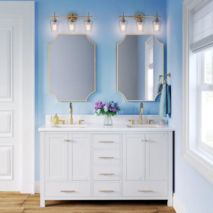 Three Light Vanity from the Ashford collection in Modern Gold finish
