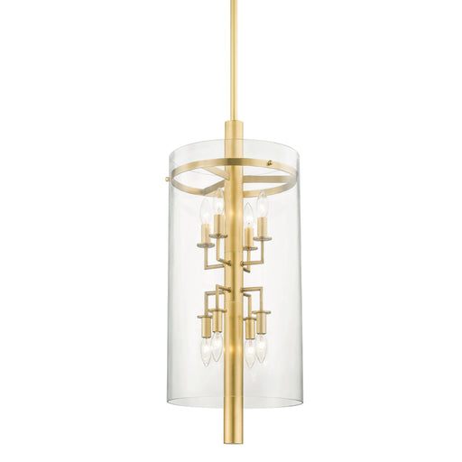 Hudson Valley - 1308-AGB - Eight Light Pendant - Baxter - Aged Brass