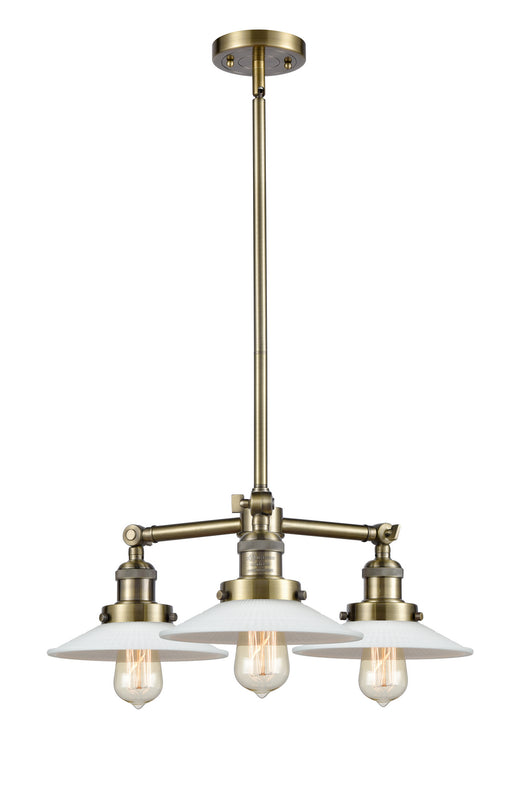 Innovations - 207-AB-G1 - Three Light Chandelier - Franklin Restoration - Antique Brass