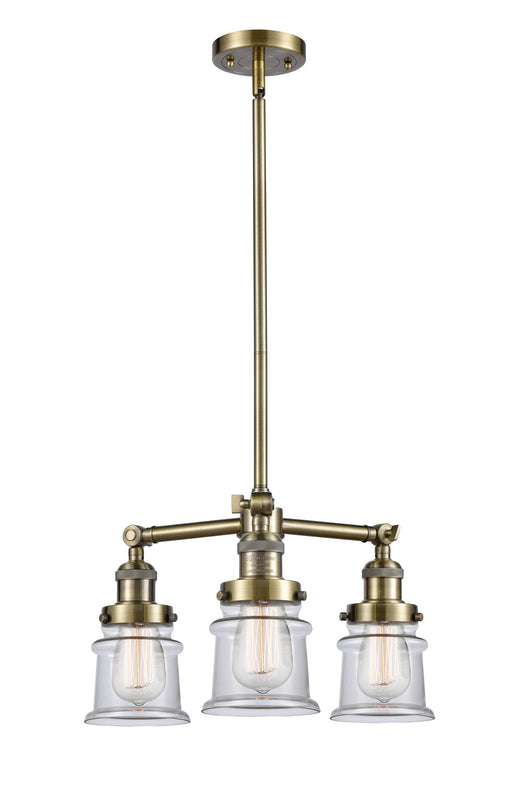 Innovations - 207-AB-G182S - Three Light Chandelier - Franklin Restoration - Antique Brass