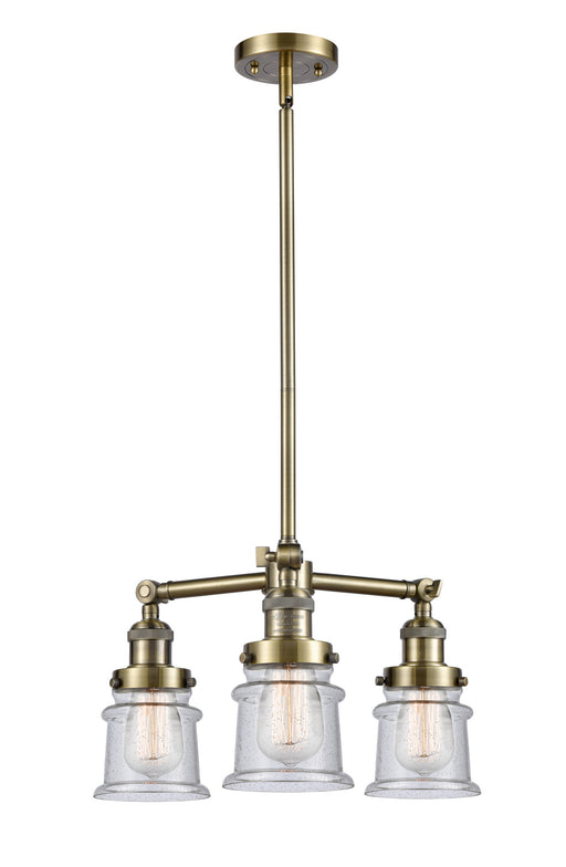 Innovations - 207-AB-G184S - Three Light Chandelier - Franklin Restoration - Antique Brass