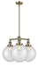 Innovations - 207-AB-G202-10 - Three Light Chandelier - Franklin Restoration - Antique Brass
