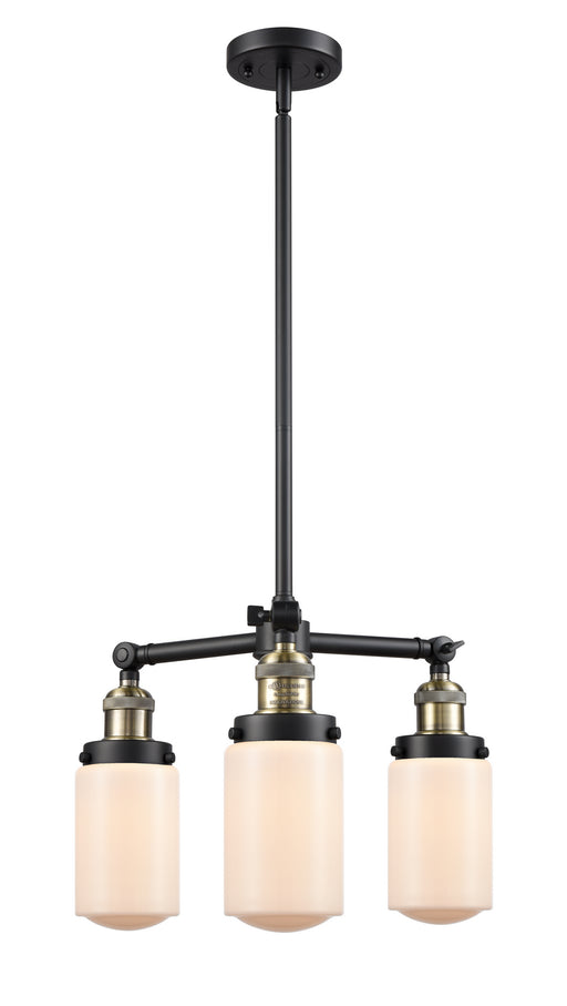 Innovations - 207-BAB-G311 - Three Light Chandelier - Franklin Restoration - Black Antique Brass