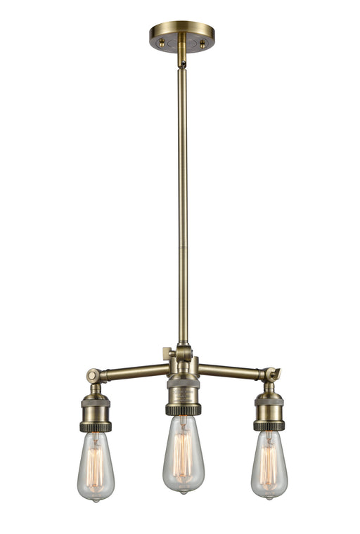 Innovations - 207NH-AB - Three Light Chandelier - Franklin Restoration - Antique Brass