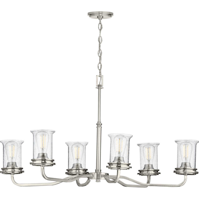 Progress Lighting - P400207-009 - Six Light Chandelier - Winslett - Brushed Nickel