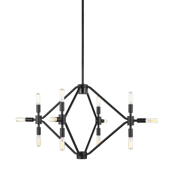 12 Light Chandelier from the Wyn collection in Midnight Black finish