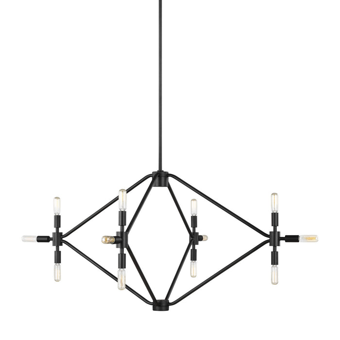 12 Light Chandelier from the Wyn collection in Midnight Black finish