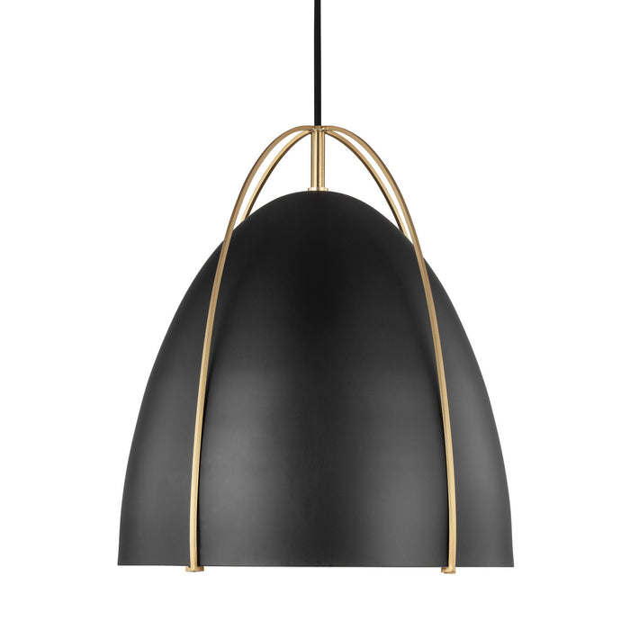 One Light Pendant from the Norman collection in Satin Brass finish
