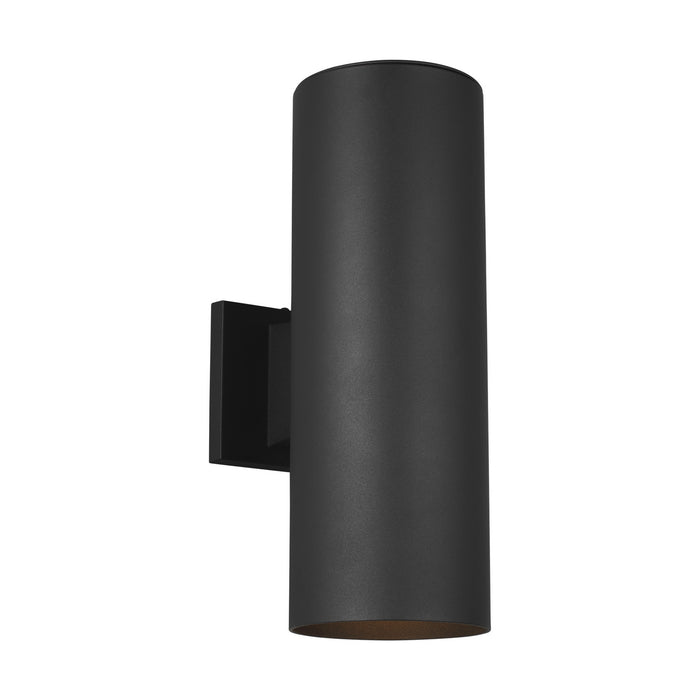 Two Light Outdoor Wall Lantern from the Outdoor Cylinders collection in Black finish