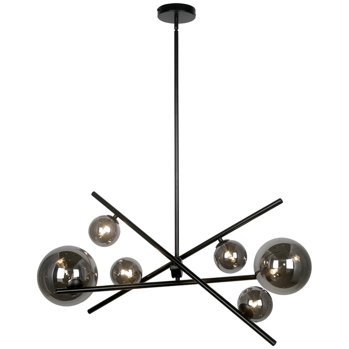 Dainolite Ltd - PAM-276HP-MB - Six Light Pendant - Pamela - Matte Black