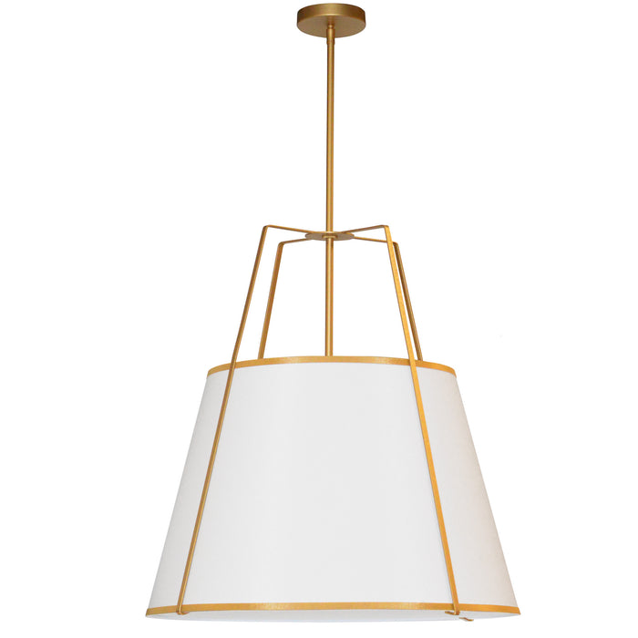 Dainolite Ltd - TRA-3P-GLD-WH - Three Light Pendant - Trapezoid - Gold