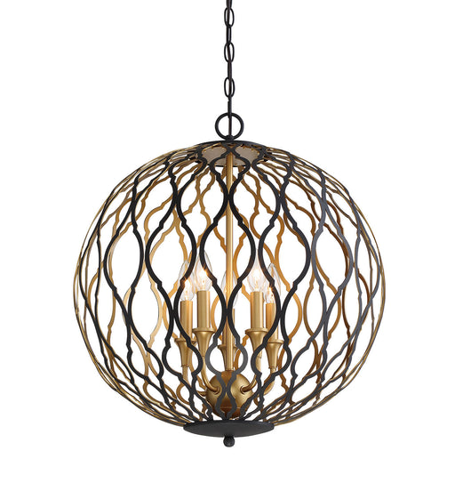 Minka-Lavery - 2405-680 - Five Light Pendant - Gilded Glam - Sand Coal With Painted And Pla