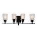 Artcraft - AC11594BK - Four Light Wall Mount - Castara - Black & Brass