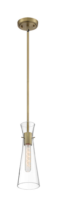 One Light Mini Pendant from the Bahari collection in Vintage Brass finish
