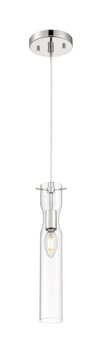 One Light Mini Pendant from the Spyglass collection in Polished Nickel finish