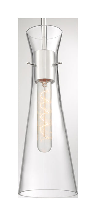 One Light Mini Pendant from the Bahari collection in Polished Nickel finish