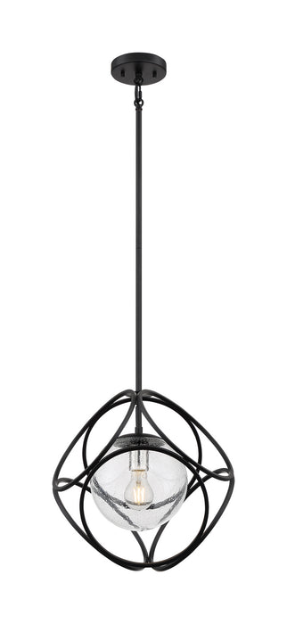 One Light Mini Pendant from the Aurora collection in Black / Polished Nickel finish