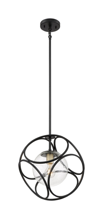 One Light Mini Pendant from the Aurora collection in Black / Vintage Brass finish