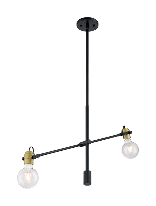Nuvo Lighting - 60-6988 - Two Light Pendant - Mantra - Black / Brass Accents
