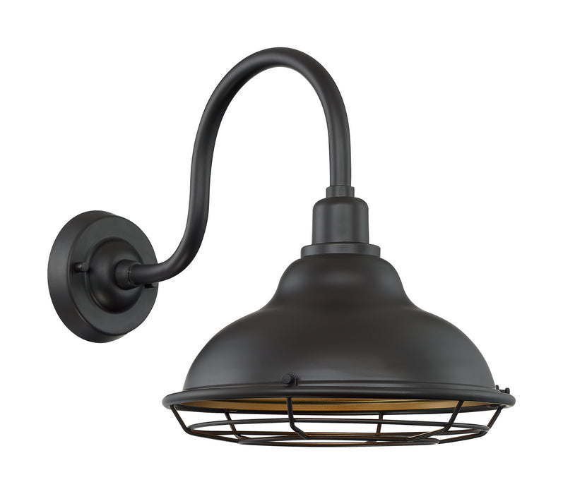 One Light Outdoor Wall Mount from the Newbridge collection in Dark Bronze / Gold finish