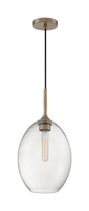 One Light Pendant from the Aria collection in Burnished Brass finish