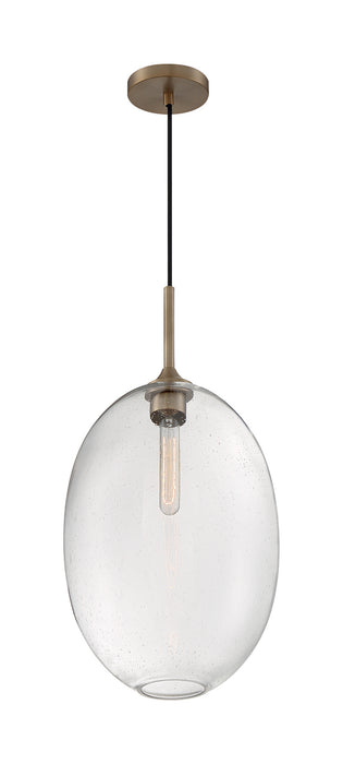 One Light Pendant from the Aria collection in Burnished Brass finish