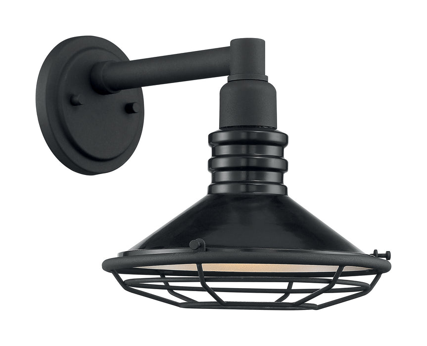 One Light Outdoor Wall Mount from the Blue Harbor collection in Gloss Black / Silver finish