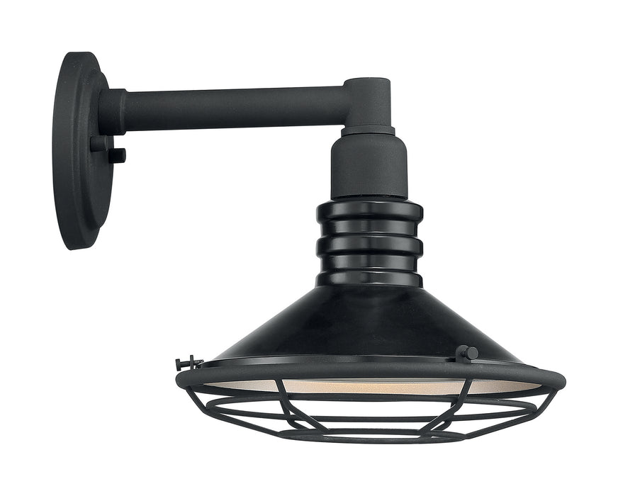 One Light Outdoor Wall Mount from the Blue Harbor collection in Gloss Black / Silver finish