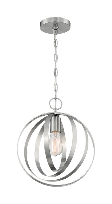 One Light Pendant from the Pendleton collection in Brushed Nickel finish