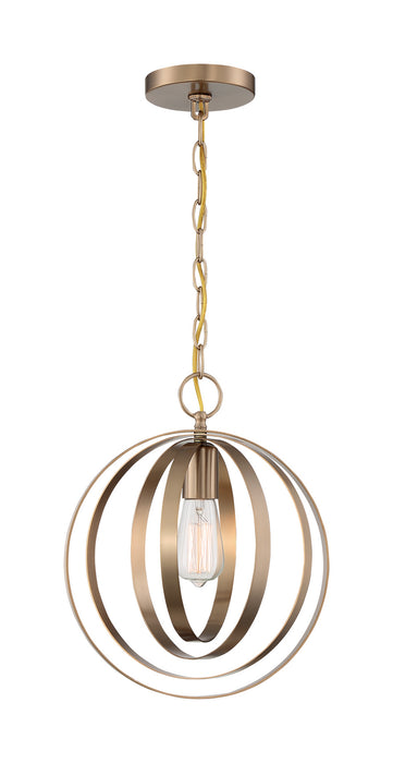 One Light Pendant from the Pendleton collection in Burnished Brass finish