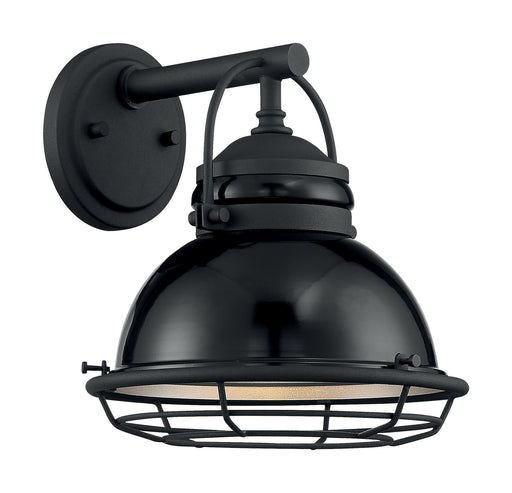 Nuvo Lighting - 60-7061 - One Light Outdoor Wall Mount - Upton - Gloss Black / Silver