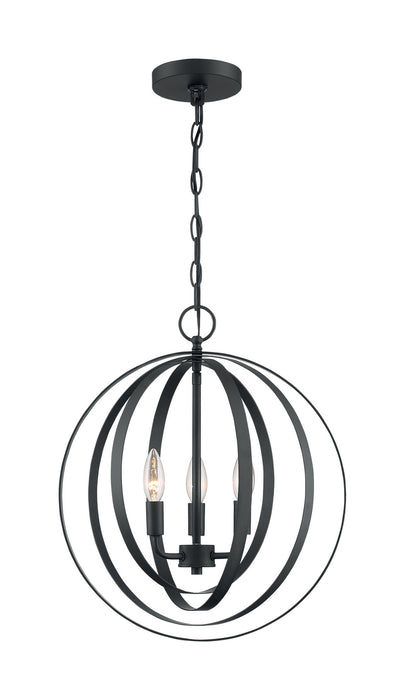 Three Light Pendant from the Pendleton collection in Matte Black finish