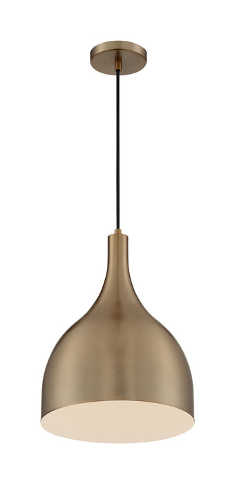 One Light Pendant from the Bellcap collection in Burnished Brass finish
