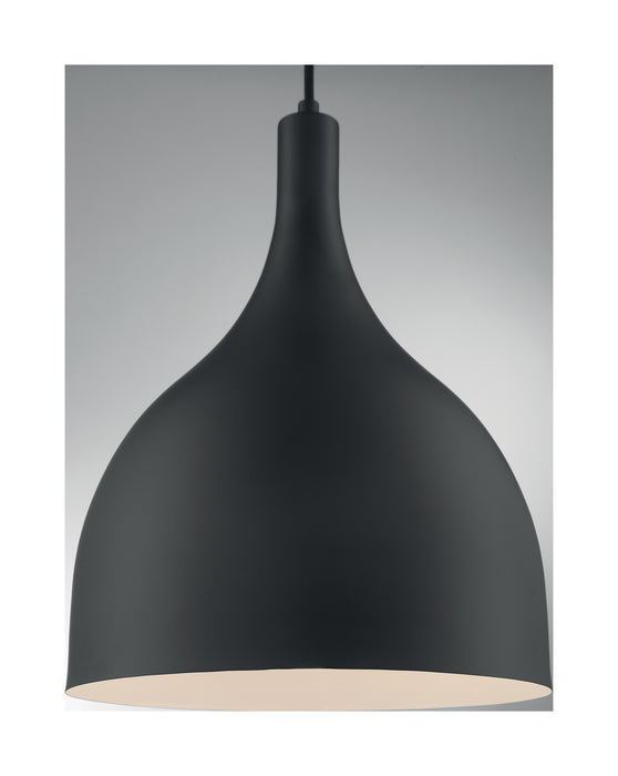 One Light Pendant from the Bellcap collection in Matte Black finish