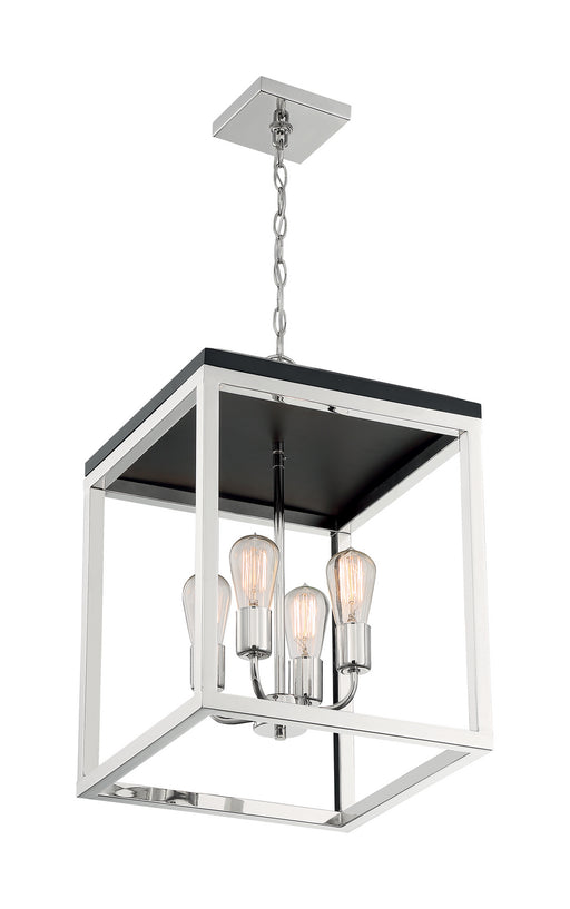 Nuvo Lighting - 60-7094 - Four Light Pendant - Cakewalk - Polished Nickel / Black Accents
