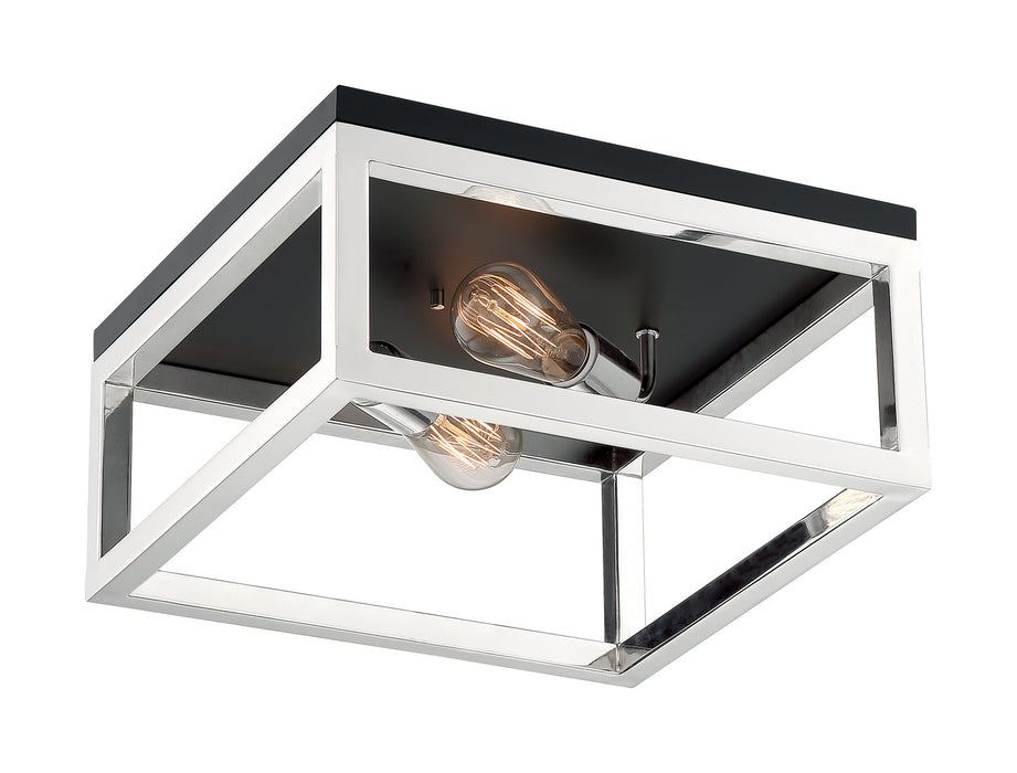Two Light Flush Mount from the Cakewalk collection in Polished Nickel finish