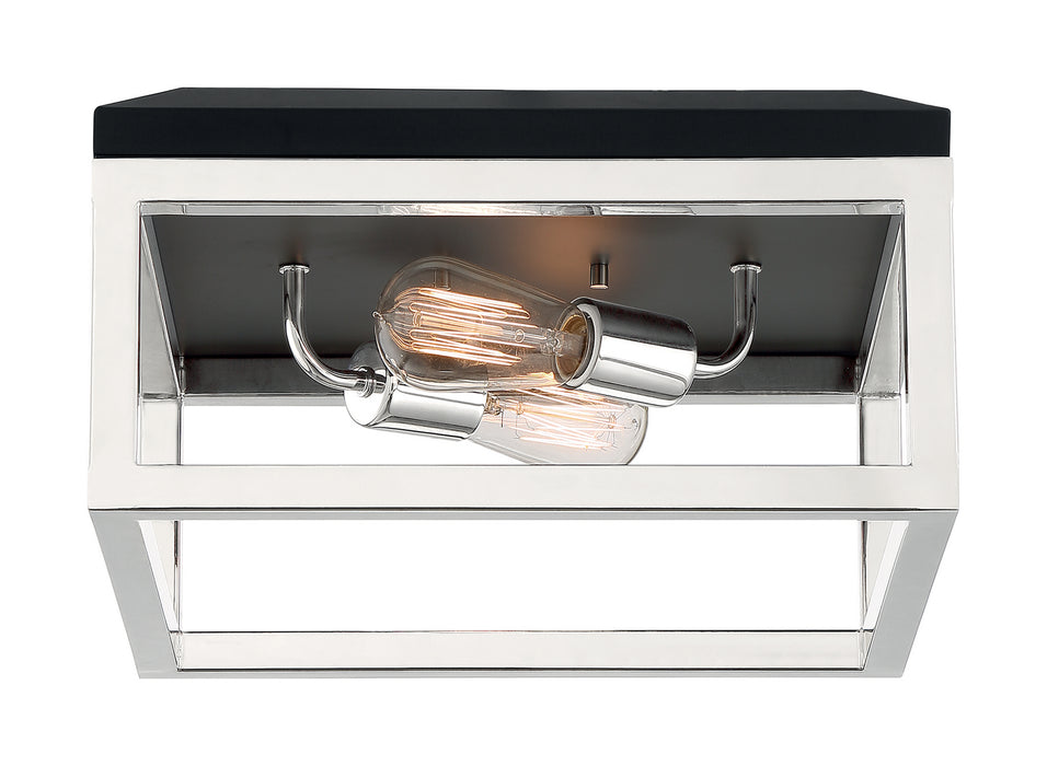 Two Light Flush Mount from the Cakewalk collection in Polished Nickel finish