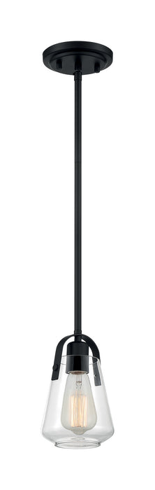 One Light Mini Pendant from the Skybridge collection in Matte Black finish
