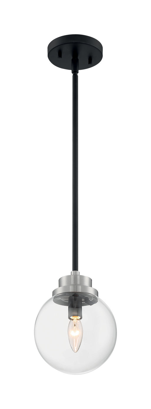 Nuvo Lighting - 60-7131 - One Light Pendant - Axis - Matte Black / Brushed Nickel Accents