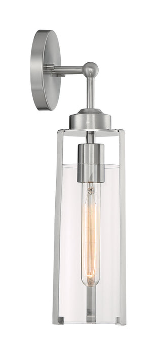 One Light Wall Sconce from the Marina collection in Brushed Nickel finish