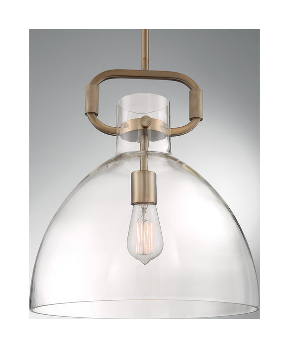One Light Pendant from the Teresa collection in Burnished Brass finish